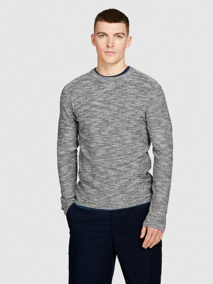 Marl sweater - men's crew neck sweaters - Light Gray | Sisley image number 4